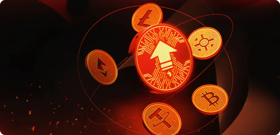 coins with different crypto symbols